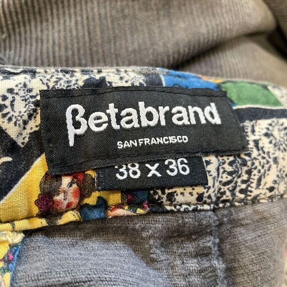 Betabrand Pants Mens 38x36 Gray Corduroy Cords Chino Casual Straight Leg Slacks - Picture 4 of 6